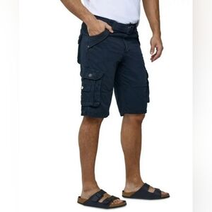 $58 X-Ray Mens Belted Double Pocket Classic Fit Knee Length Cargo Shorts